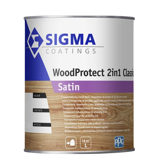 Sigma WoodProtect 2 in 1 Classic Satin - Mengkleur - 1 l