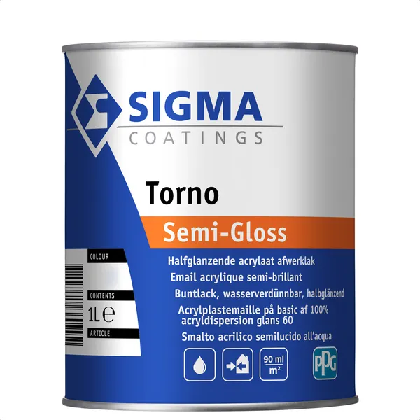 Sigma Torno Aqua Semi-Gloss - Mengkleur - 1 l