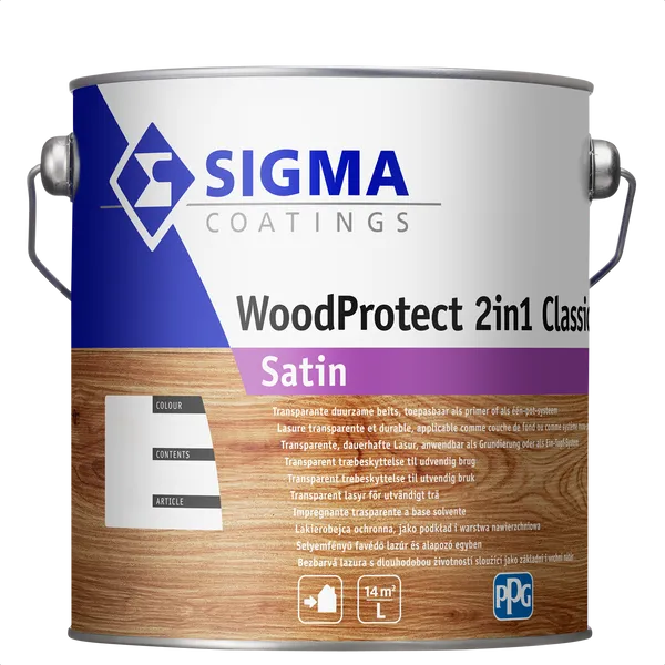 Sigma WoodProtect 2 in 1 Classic Satin - Mengkleur - 2,5 l