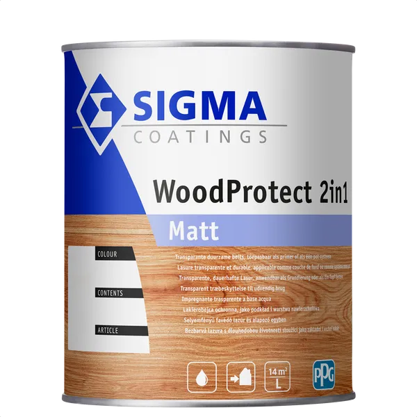 Sigma WoodProtect 2 in 1 Matt - Mengkleur - 1 l