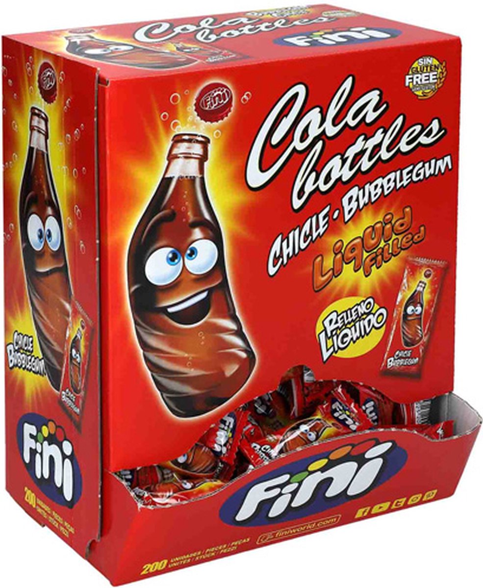 FINI - Cola Bottles Bubble Gum - 200 stuks