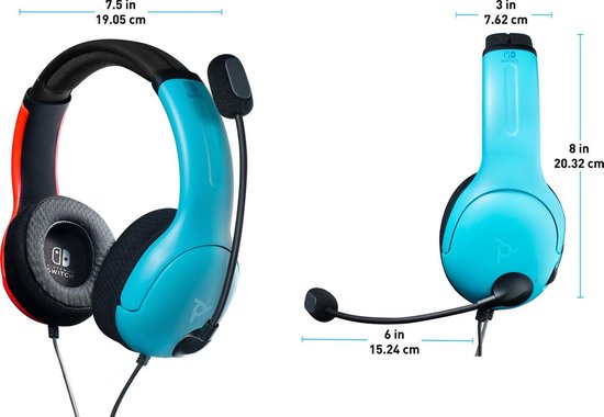 PDP LVL40 Bedrade Stereo Gaming Headset Nintendo Switch Blauw/ - Rood