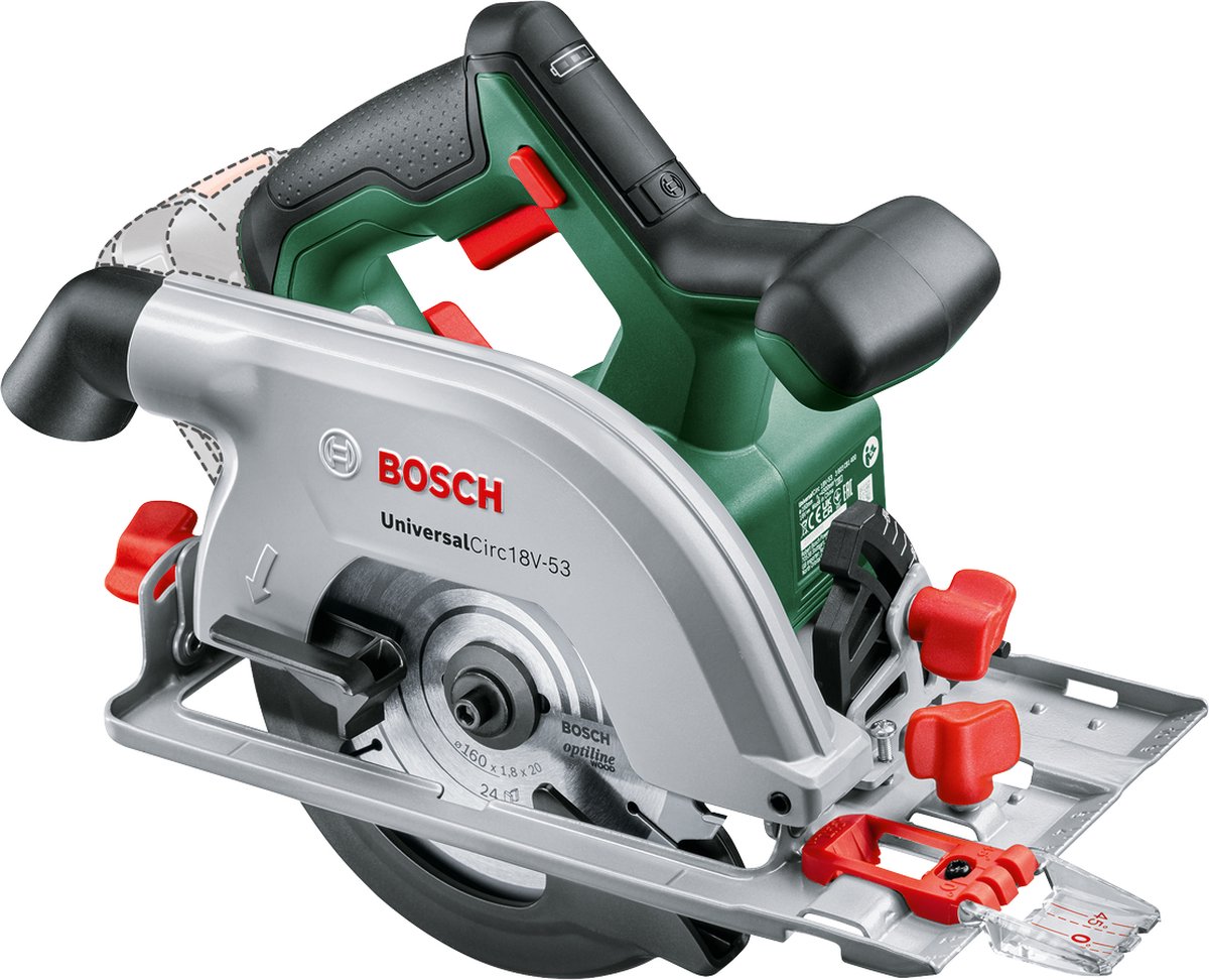 Bosch 18 V Batería Circular Sierra universalCirc 18V-53 Sin batería sin cargador