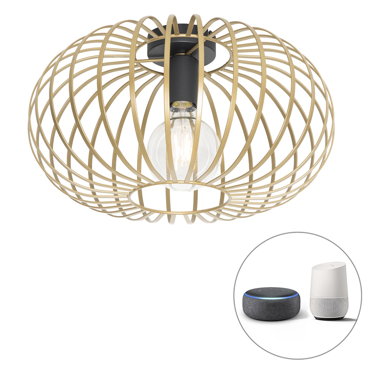 QAZQA Smart plafondlamp 39 cm incl. Wifi G95 - Johanna - Goud