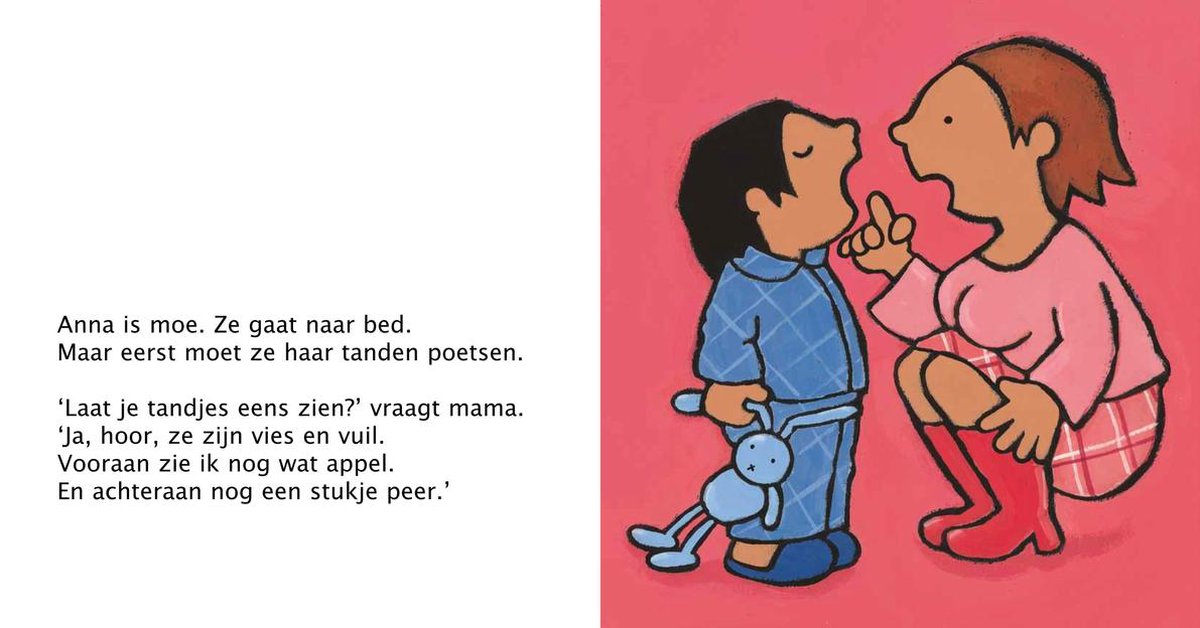 Anna poetst haar tanden
