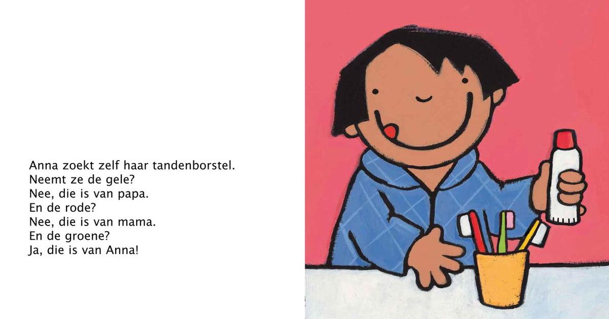 Anna poetst haar tanden