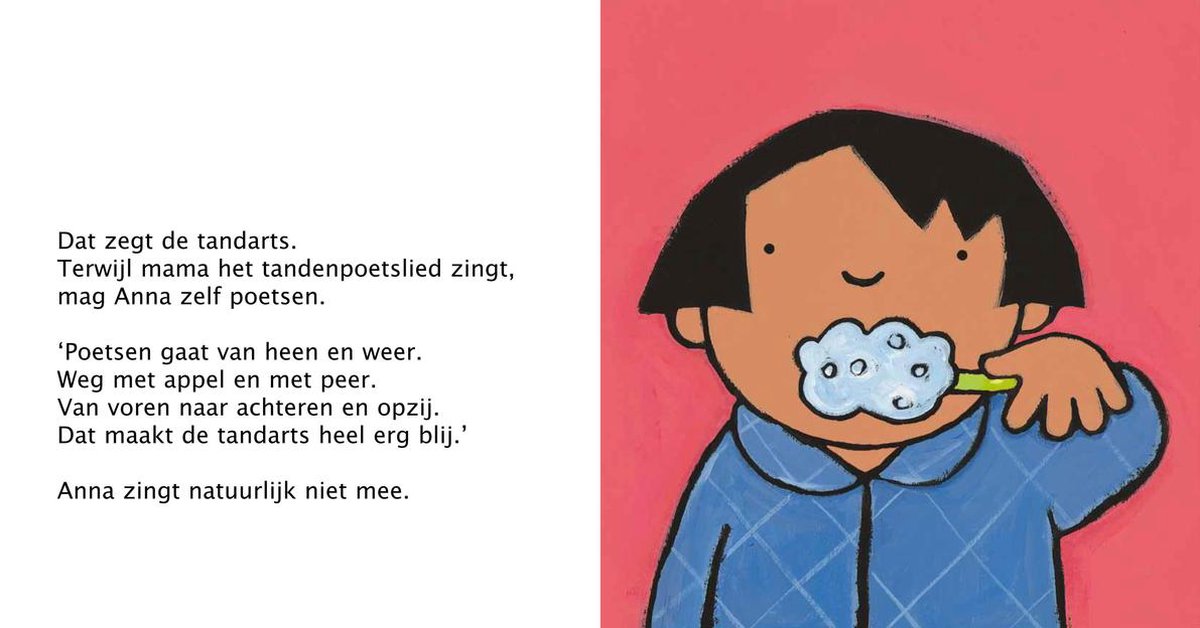 Anna poetst haar tanden