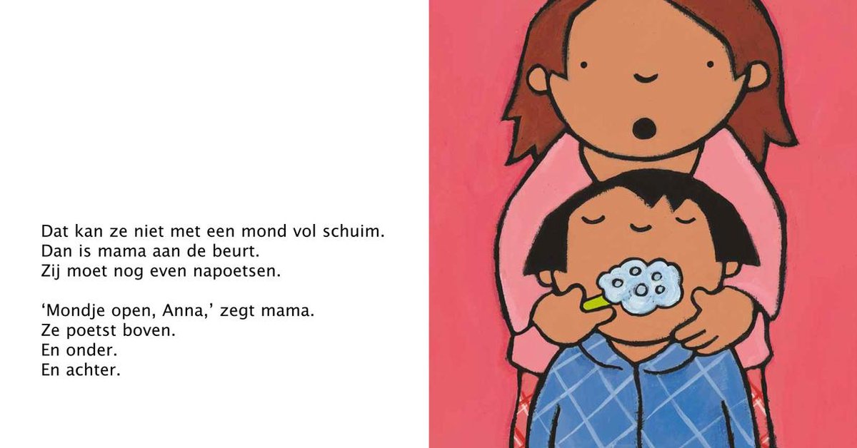 Anna poetst haar tanden
