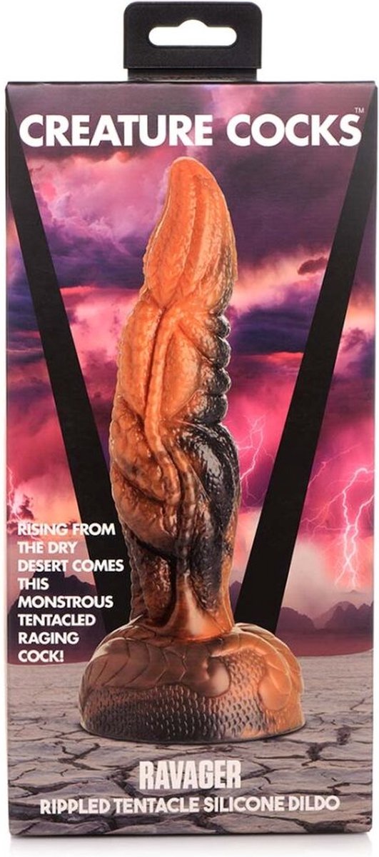 Ravager Geribbelde Tentakel Dildo - Bruin