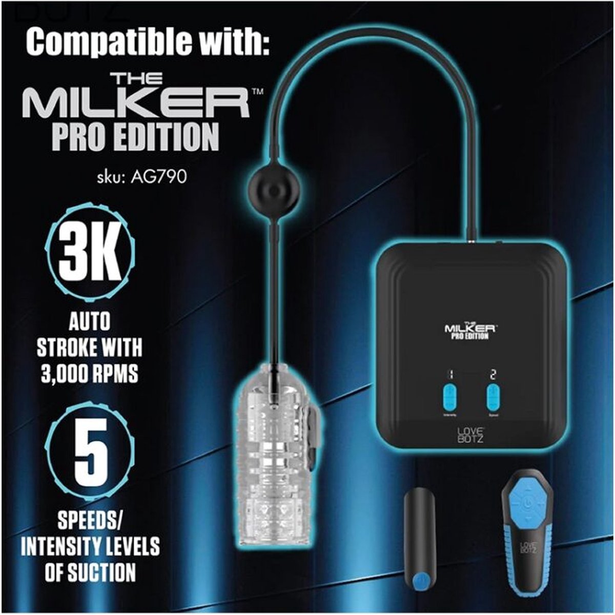 Lovebotz Milker TPE Masturbator met Ball Strap