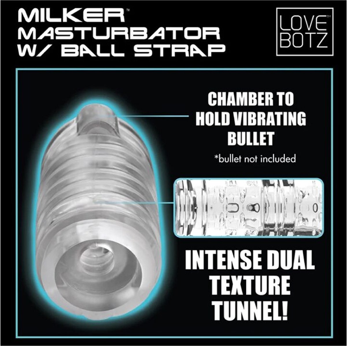Lovebotz Milker TPE Masturbator met Ball Strap