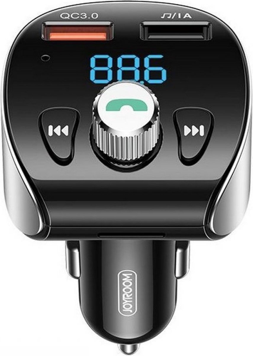 Joyroom Draadloze 18W MP3-speler met oplaadfunctie voor in de auto en USB-A-poorten in zwart