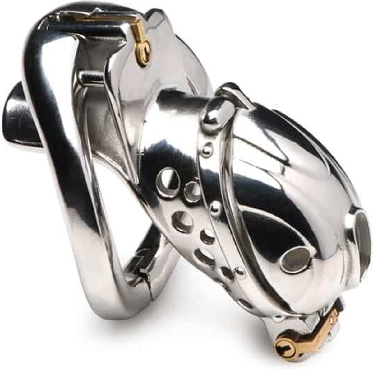 Master Series Entrapment Deluxe Locking Chastity Cage - Silver