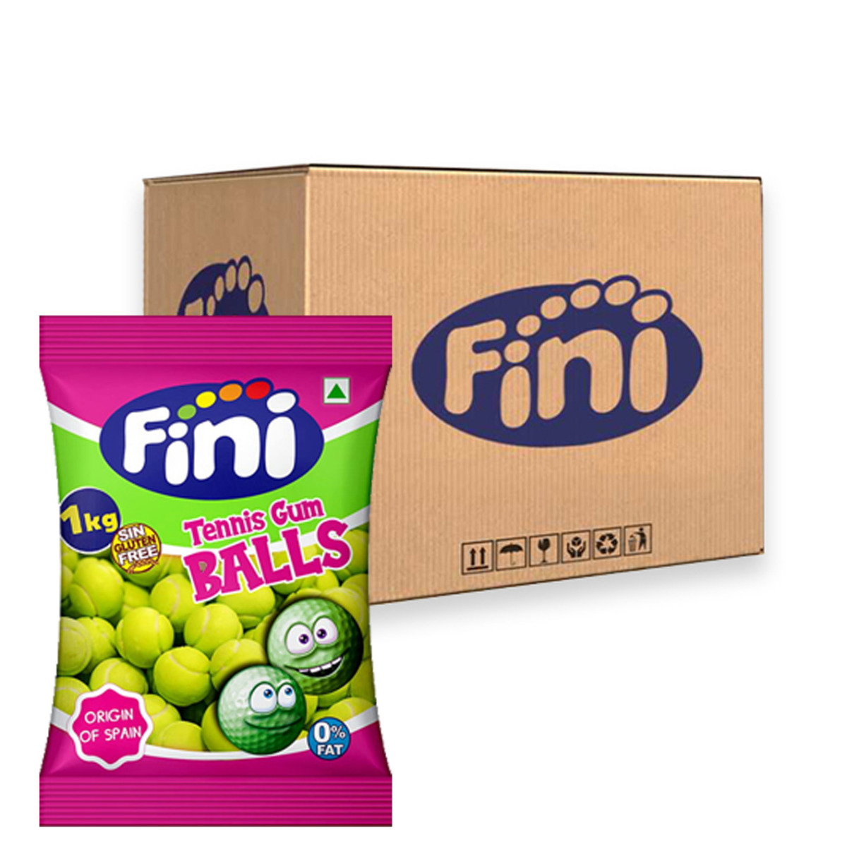 FINI - Tennis Balls Bubble Gum - 6x 1kg