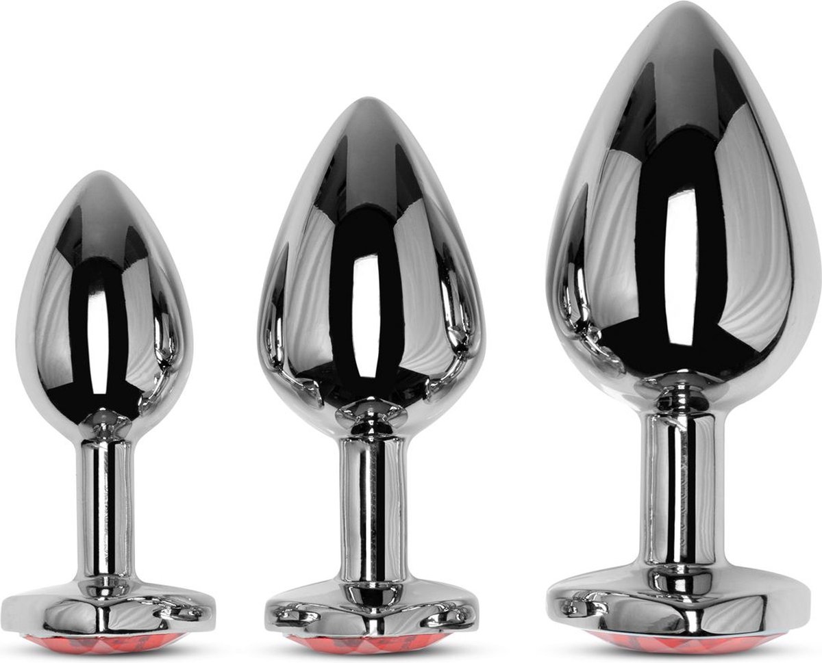 EasyToys Kristal Buttplug Set - Zilver - Silver