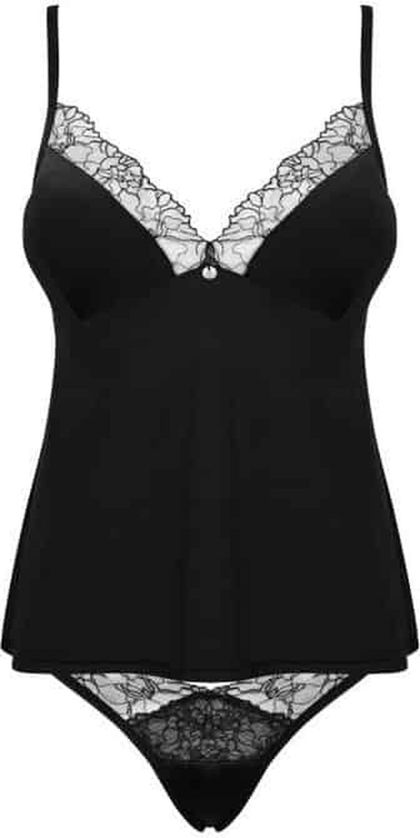 Obsessive Bella Rou - Set Top & String - Zwart