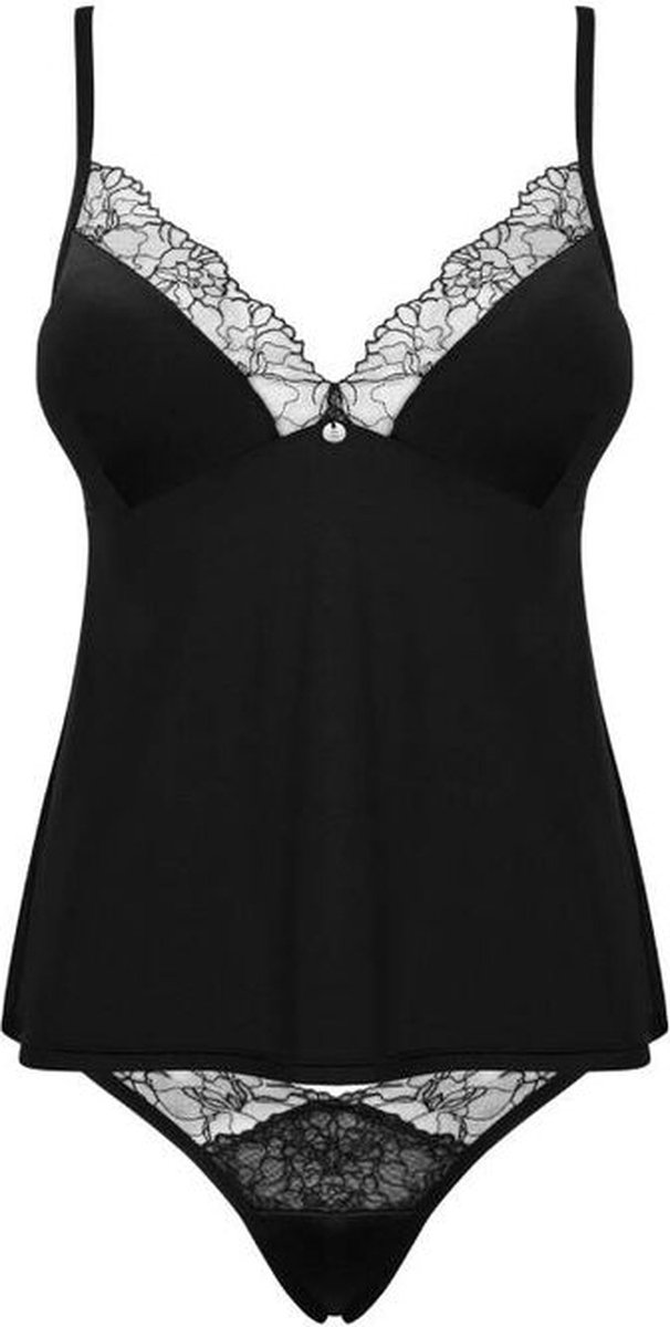 Obsessive Bella Rou - Set Top & String - Zwart