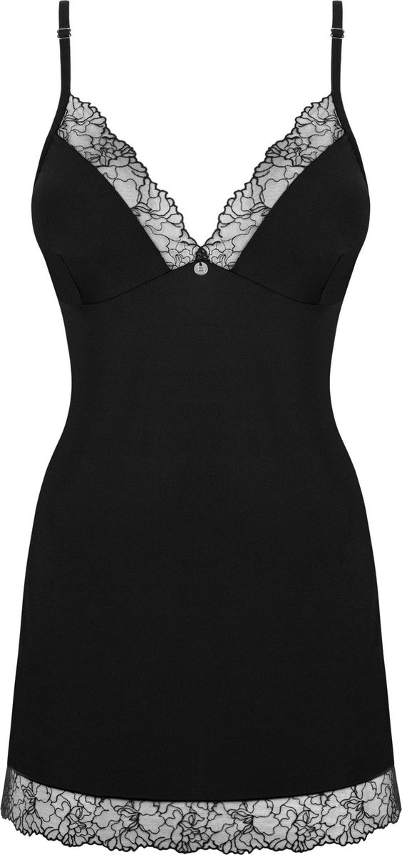 Obsessive Bella Rou - Hemdje & String - Zwart