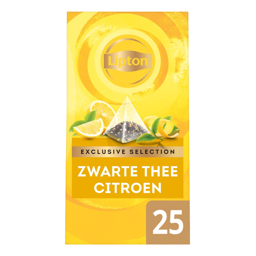 Lipton - Exclusive Selection Zwarte Thee Citroen - 25 zakjes