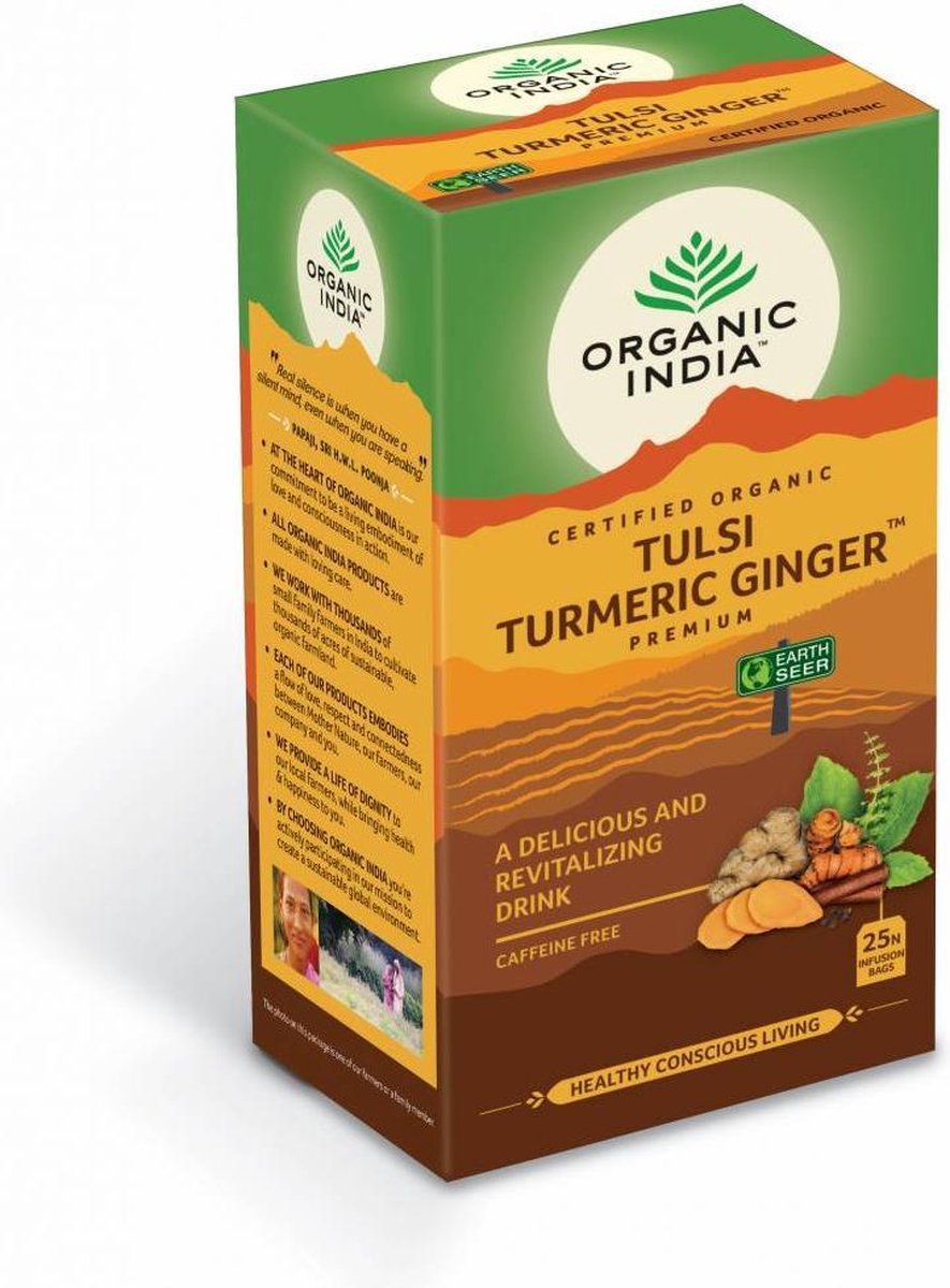 Organic India - Tulsi Turmeric Ginger Thee - 25 zakjes