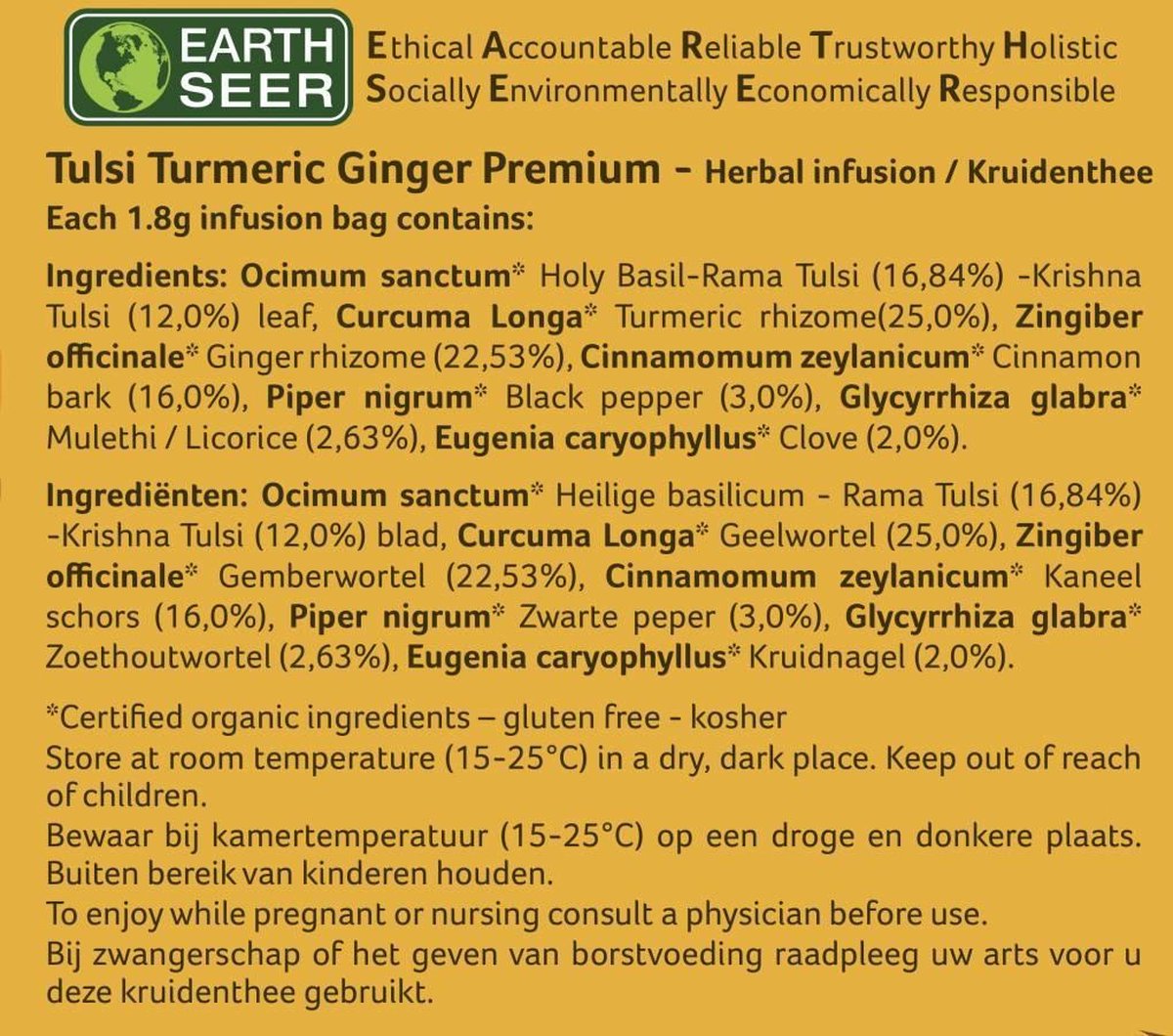 Organic India - Tulsi Turmeric Ginger Thee - 25 zakjes