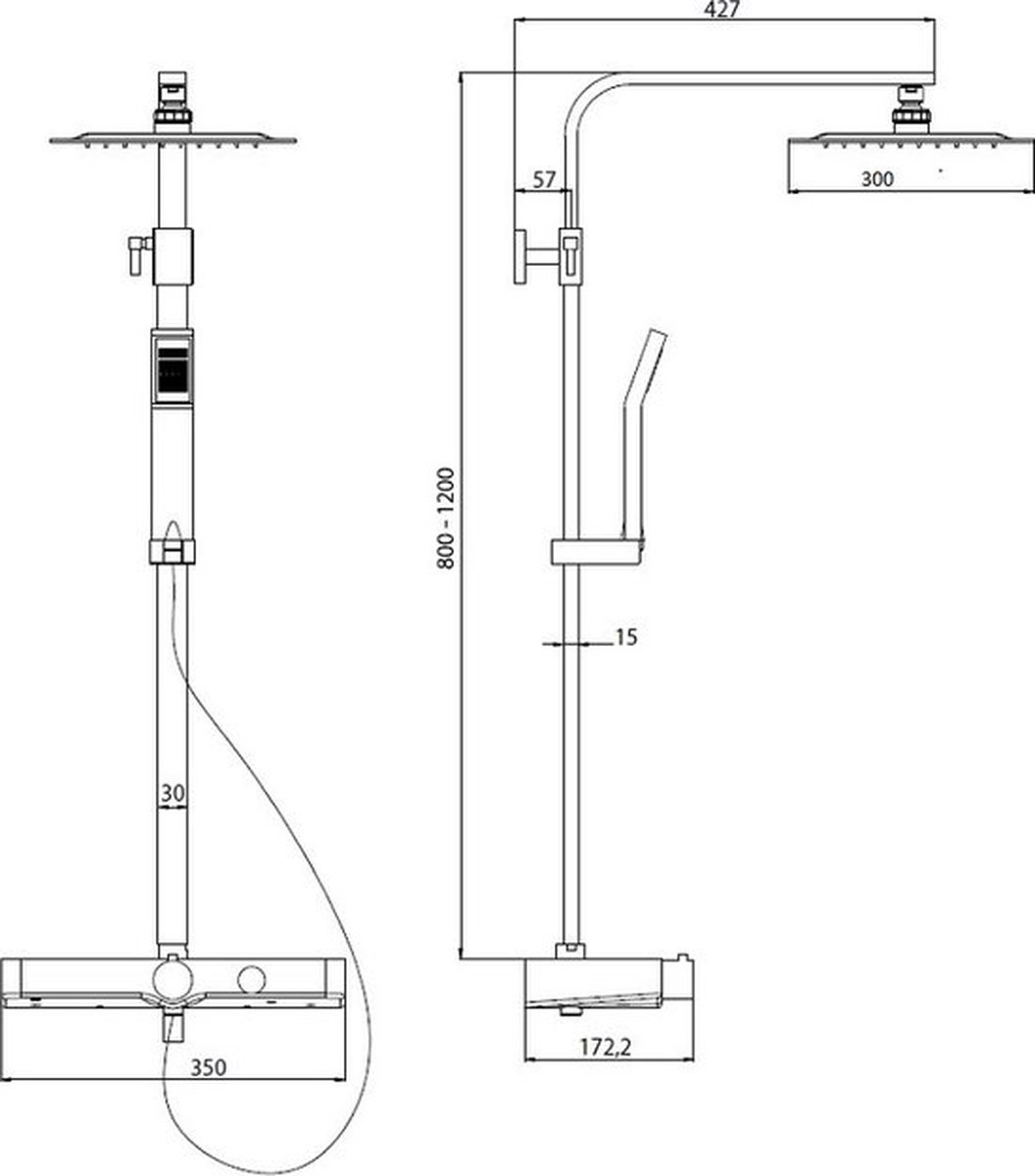 Schütte Sanifun douchesysteem Ocean Chroom 120 2. - Silver