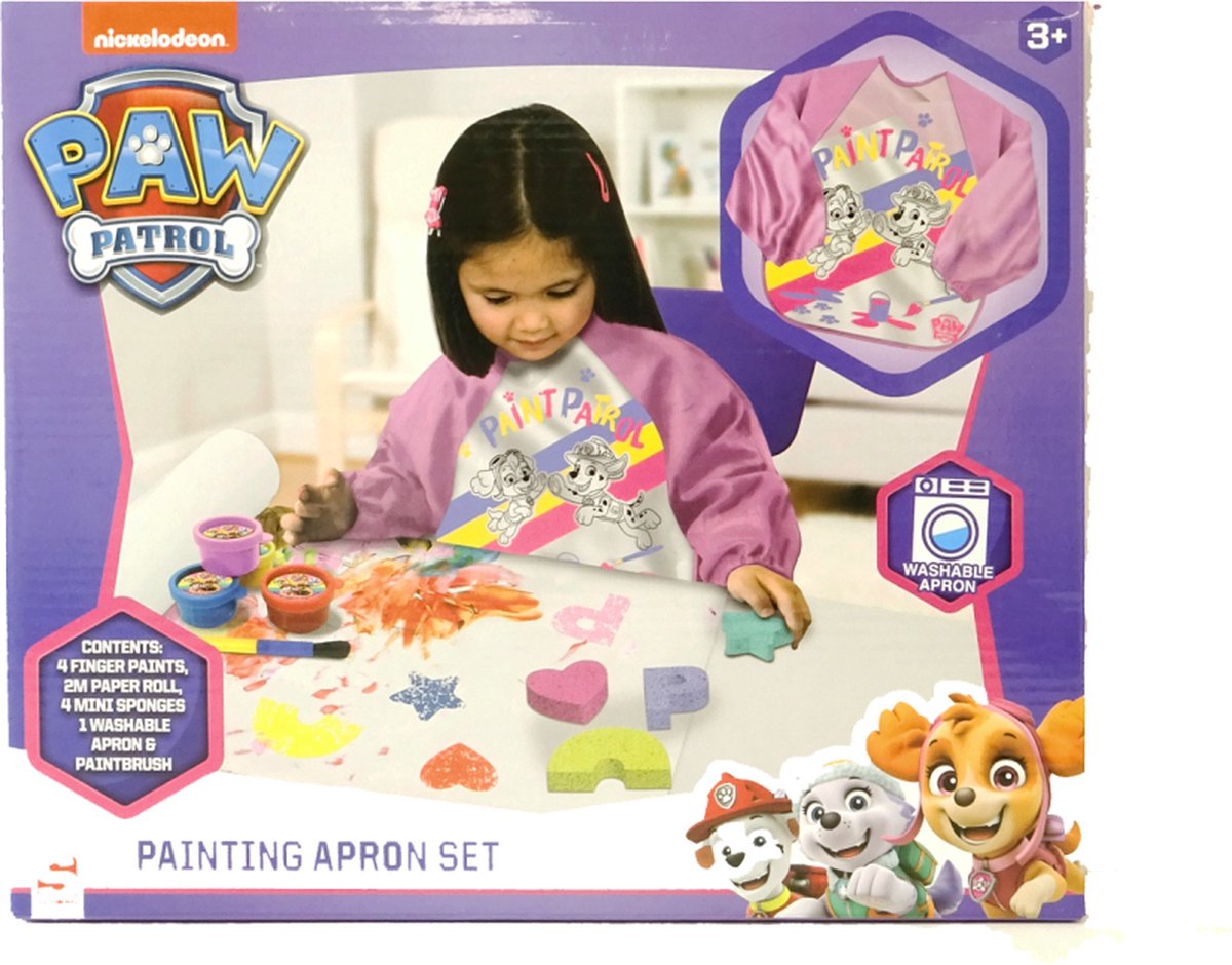 Top1Toys Paw Patrol Verfset Met Schort Roze