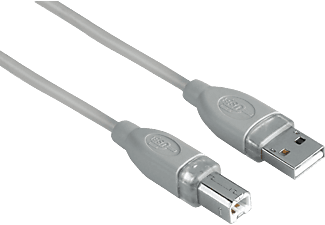 Hama USB-kabel A-B 1 ster 3m - Grijs