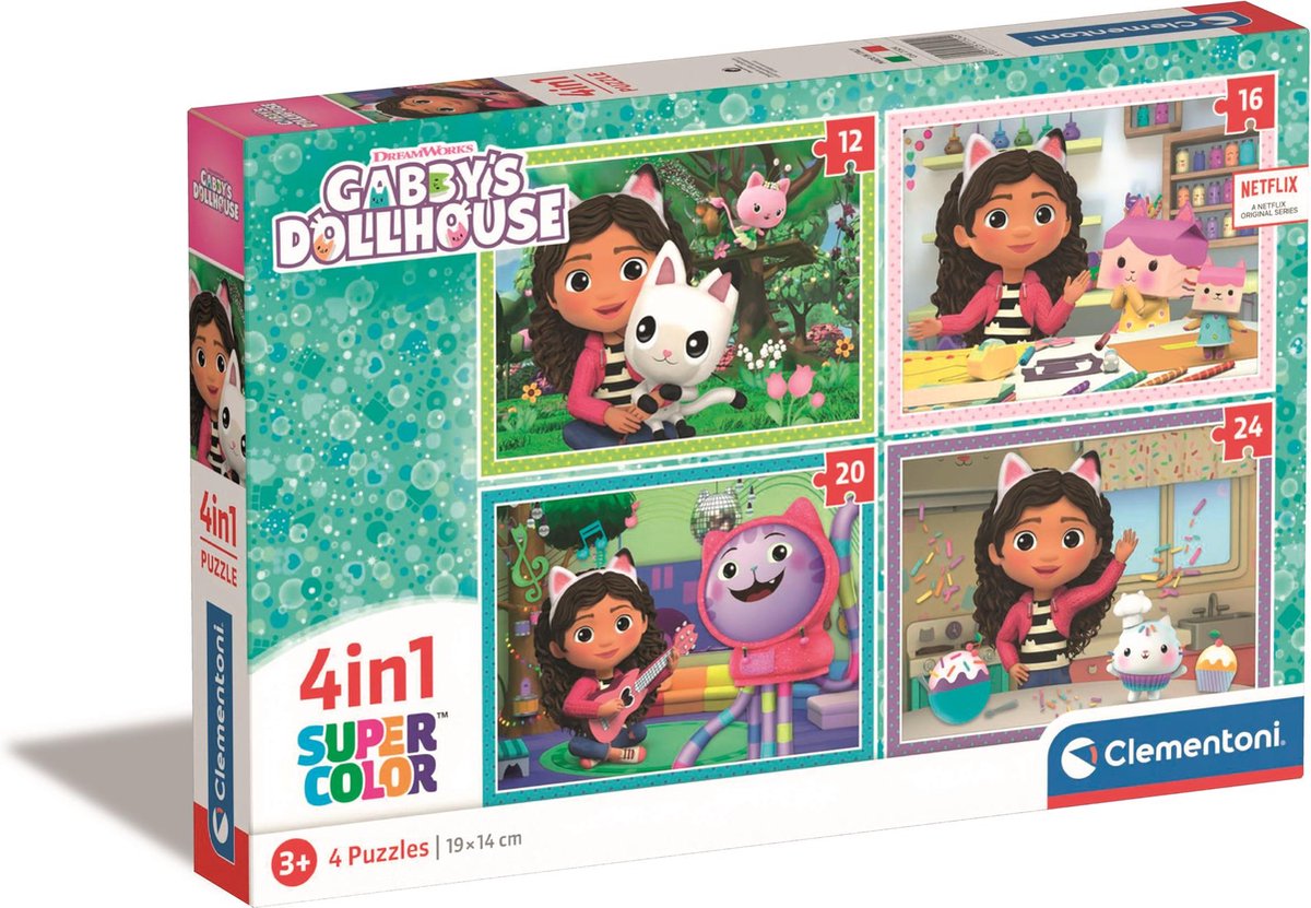 Top1Toys Puzzel 4-in-1 gabby's dollhouse (12, 16, 20, 24)