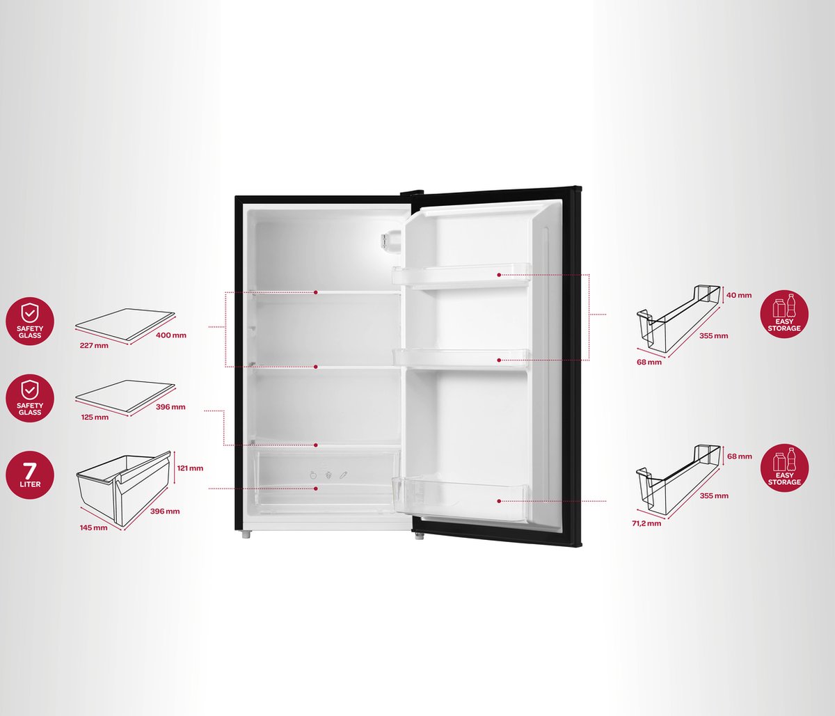 Inventum KK471B Minikoelkast - Zwart