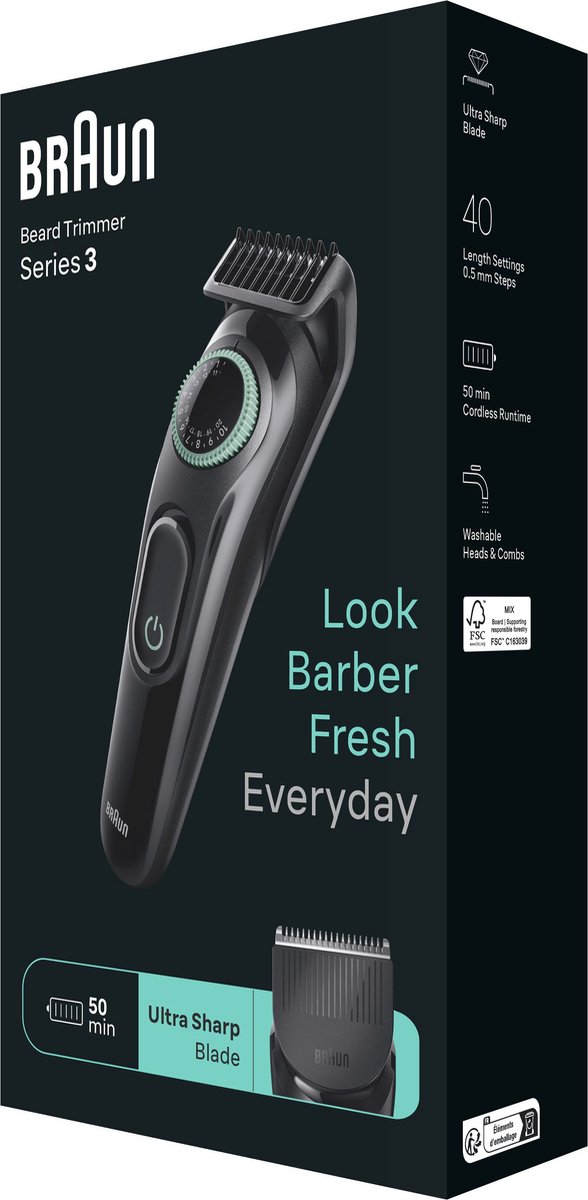 Braun BT3421 Baardtrimmer - Zwart