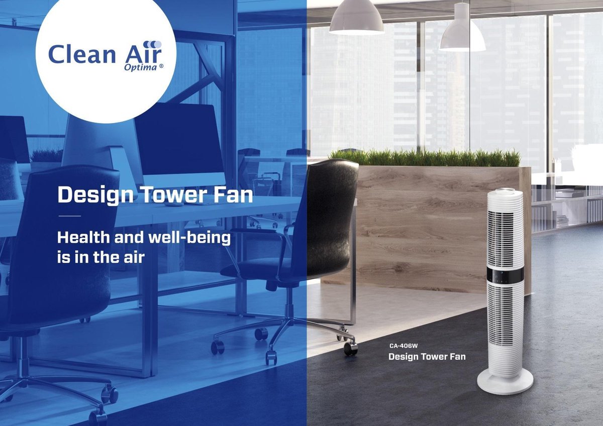 Clean Air Optima CA406W Design Tower Fan Torenventilator Wit