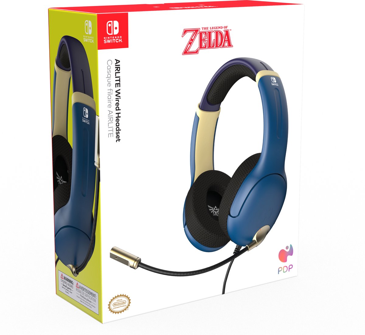 PDP Gaming Airlite Wired Headset - Zelda Hyrule Brave Blue (nintendo Switch)