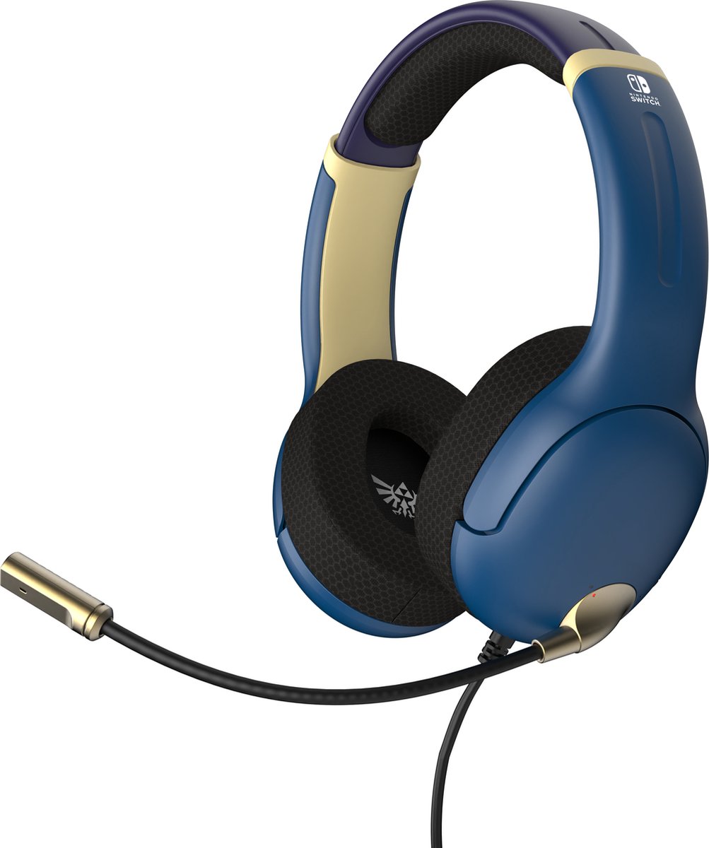 PDP Gaming Airlite Wired Headset - Zelda Hyrule Brave Blue (nintendo Switch)