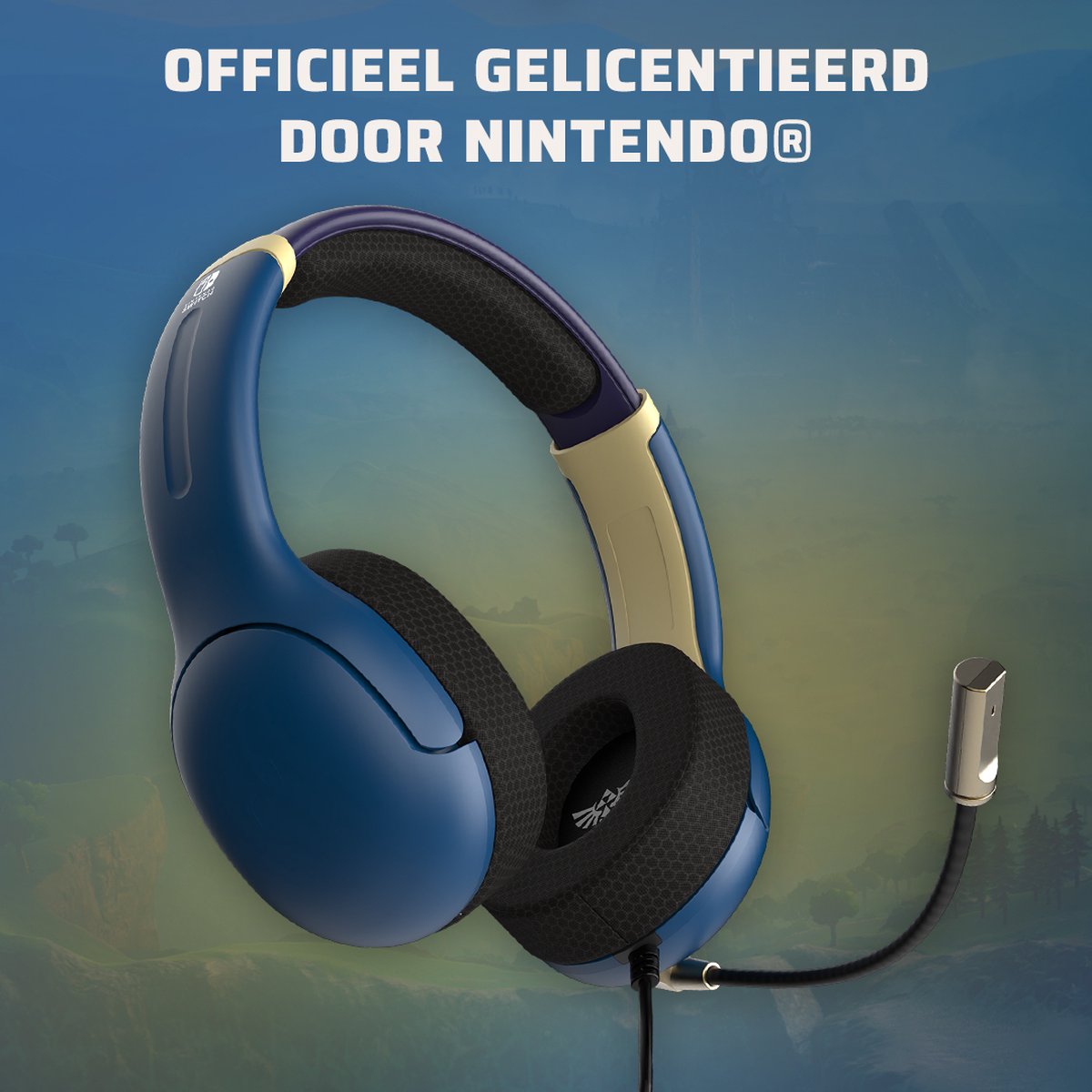 PDP Gaming Airlite Wired Headset - Zelda Hyrule Brave Blue (nintendo Switch)