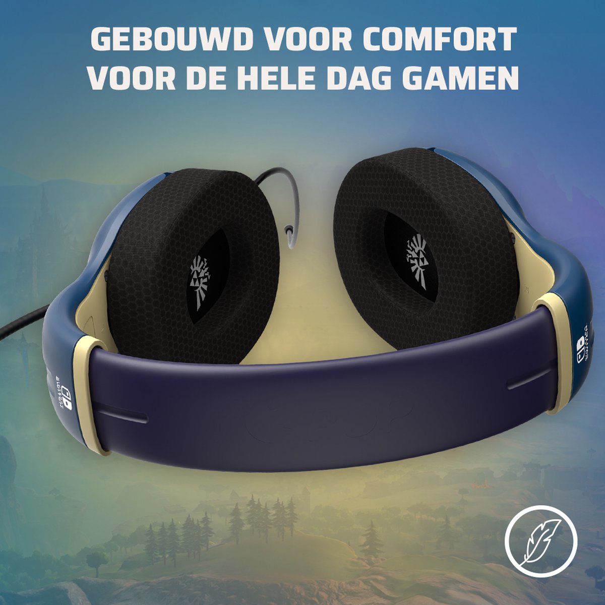 PDP Gaming Airlite Wired Headset - Zelda Hyrule Brave Blue (nintendo Switch)