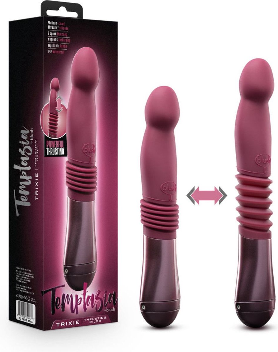 Temptasia - Trixie Stotende Dildo - Wijn - Rood