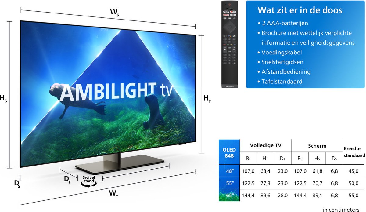 Philips Ambilight 65OLED848/12 OLED 4K TV (2023)
