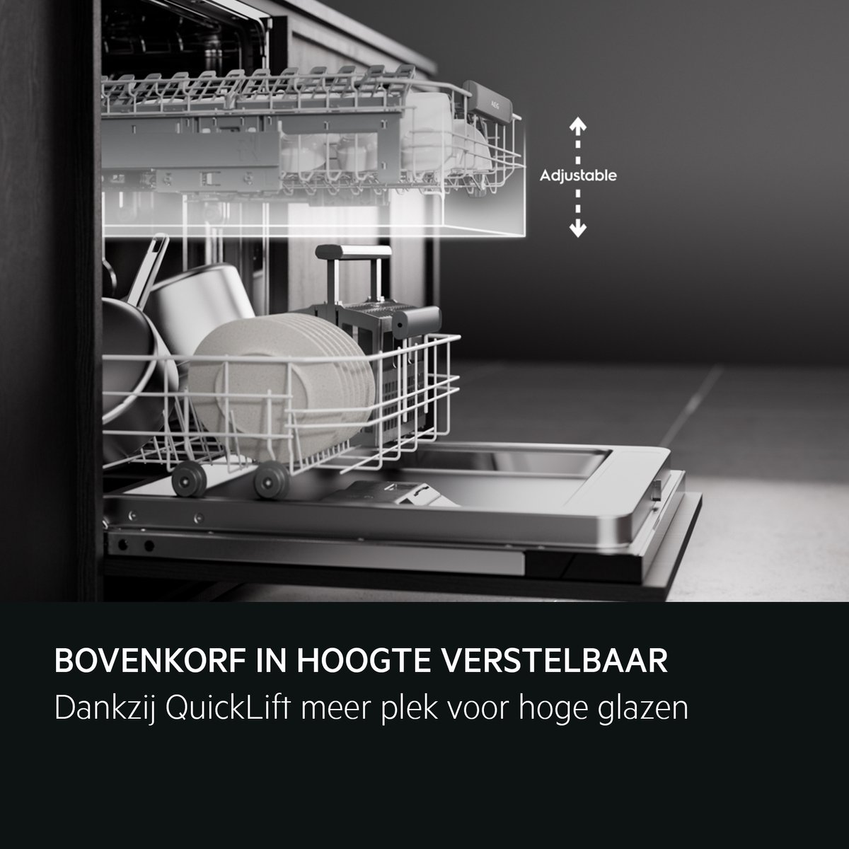 AEG FSE75768P 7000 serie GlassCare vaatwasser (inbouw) - Zwart