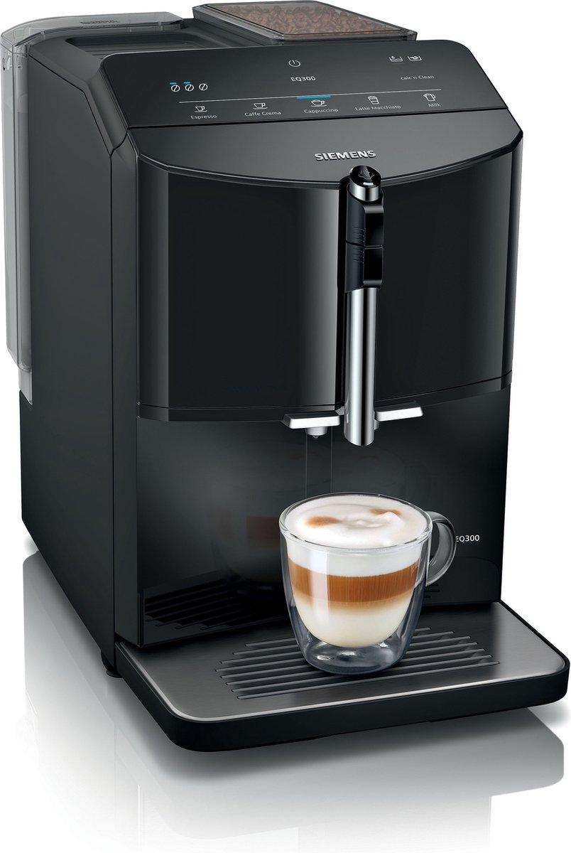 Siemens espresso volautomaat EQ300 TF301E09 (Piano Black) - Zwart
