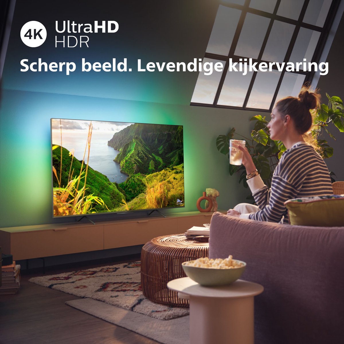 Philips Ambilight 55PUS8108/12 4K LED smart tv (2023) - Zwart