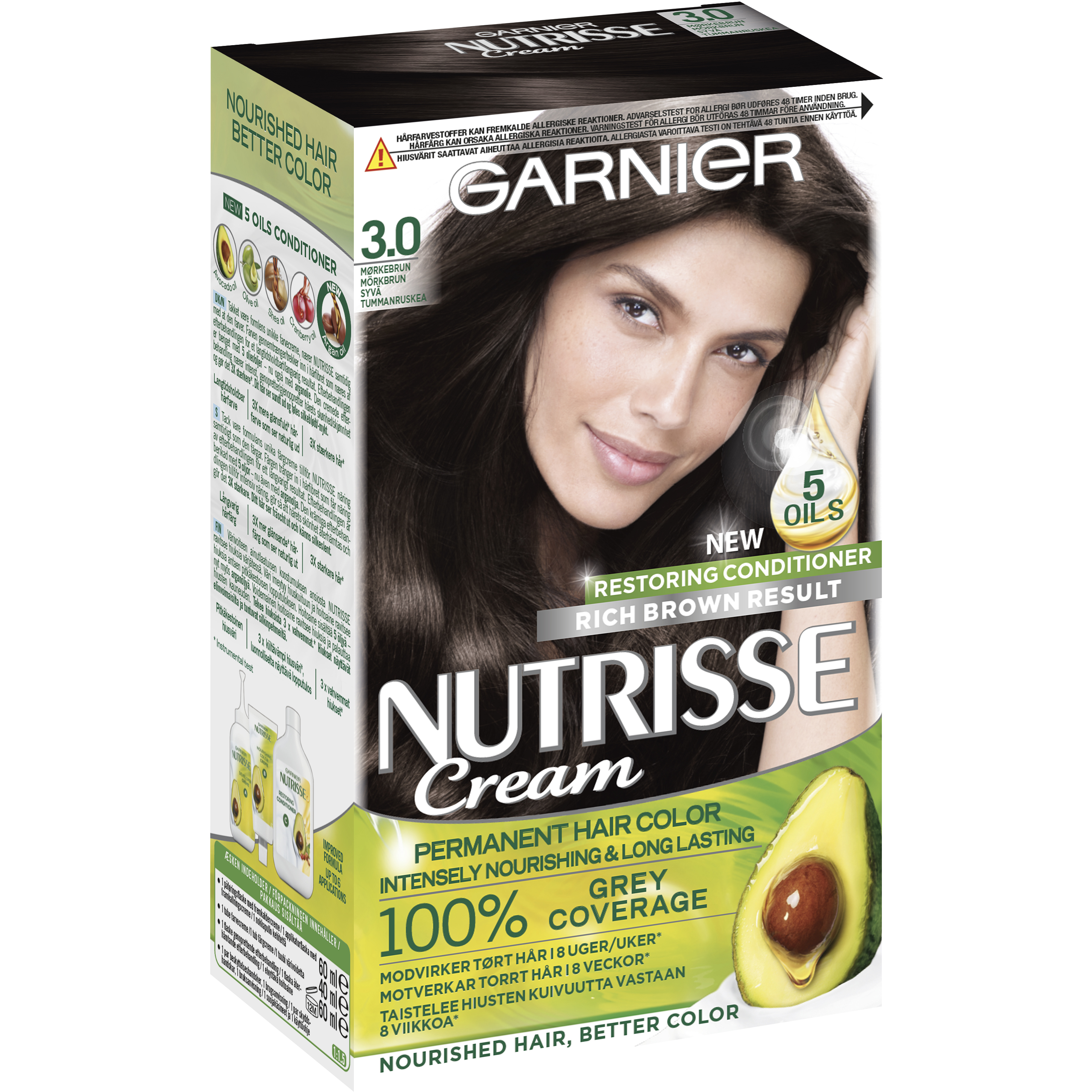 Garnier Nutrisse Permanente Haarverf 3 Dark Brown