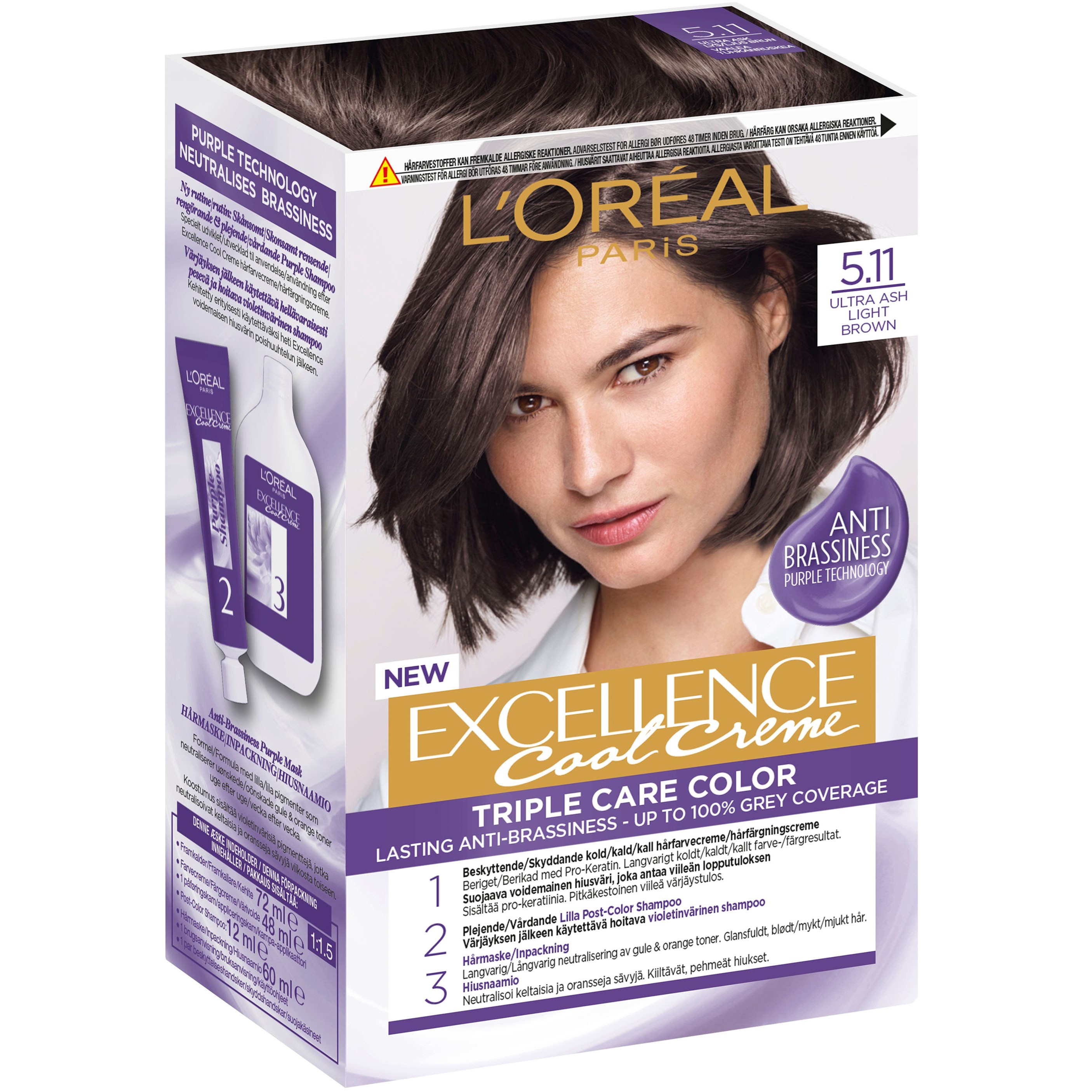 Loreal Paris Excellence Ultra Ash Light Brown 5.11