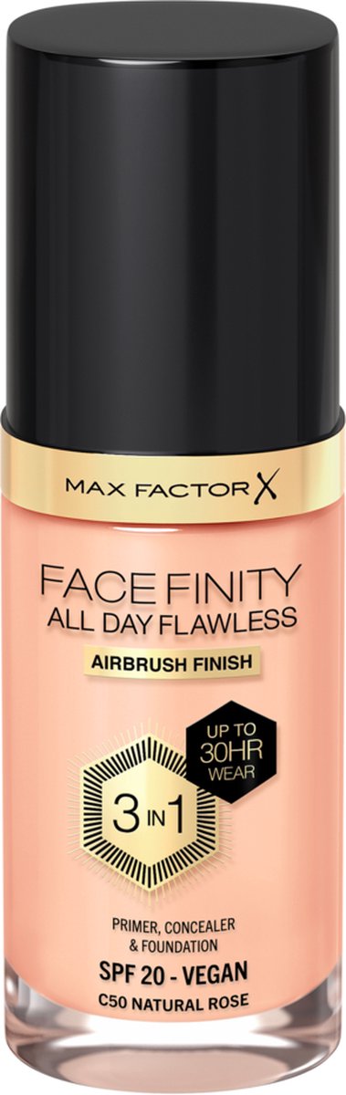 Max Factor All Day Flawless 3in1 Foundation 50 Natural rose