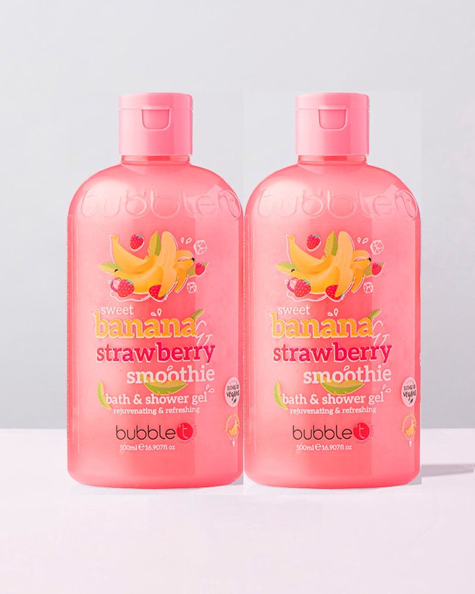 BubbleT Banana & Strawberry Smoothie Bath & Shower Gel 500 ml