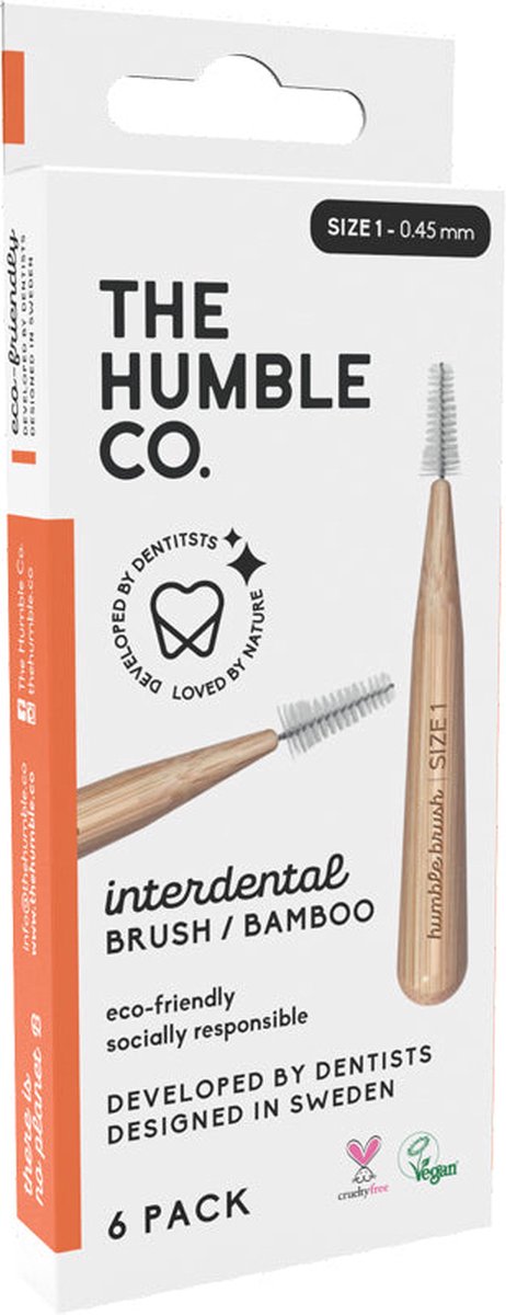 The Humble Co. Bamboo Interdental Brush Size 1 Orange