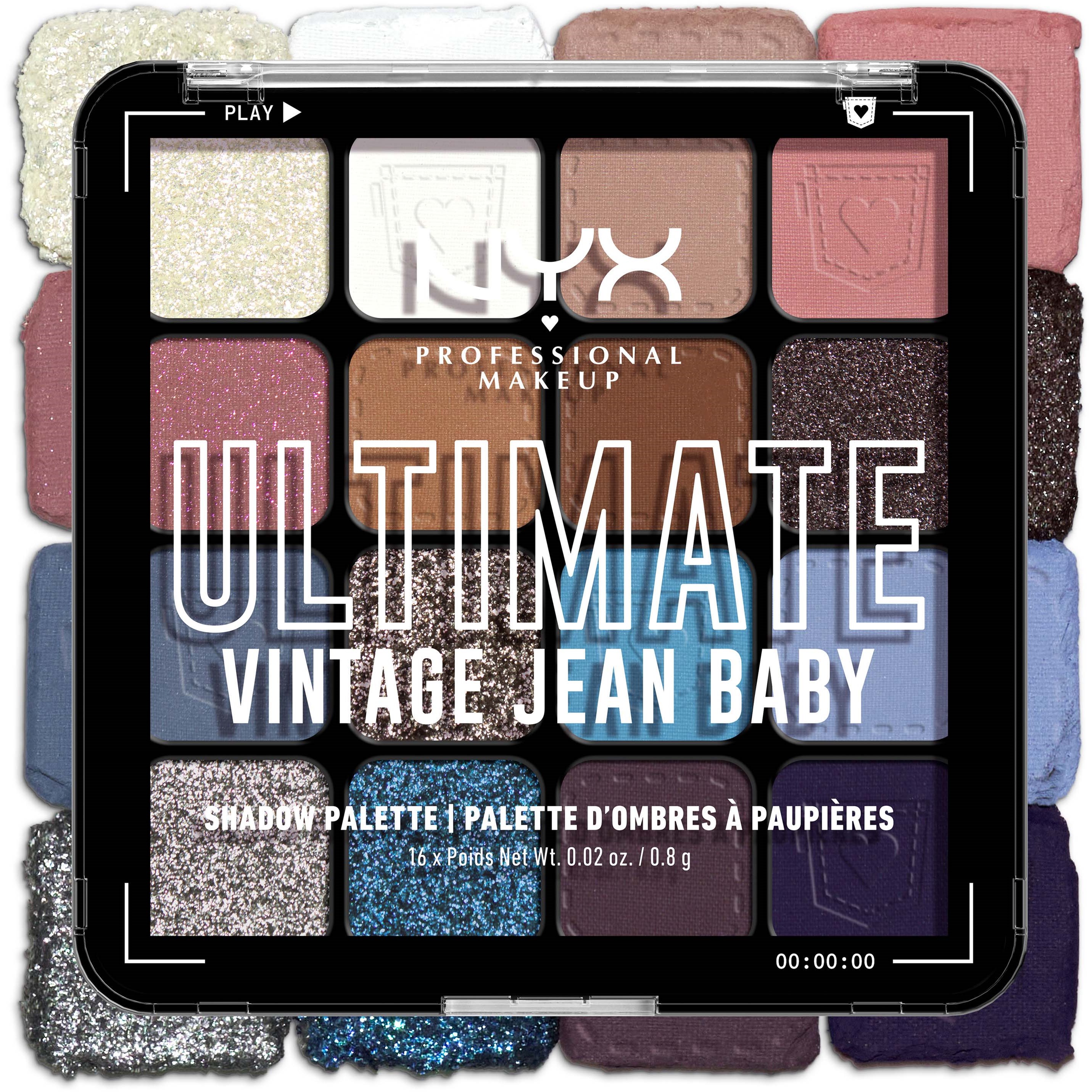 NYX Professional Makeup Ultimate Shadow Palette 01W Vintage Jean - Zwart