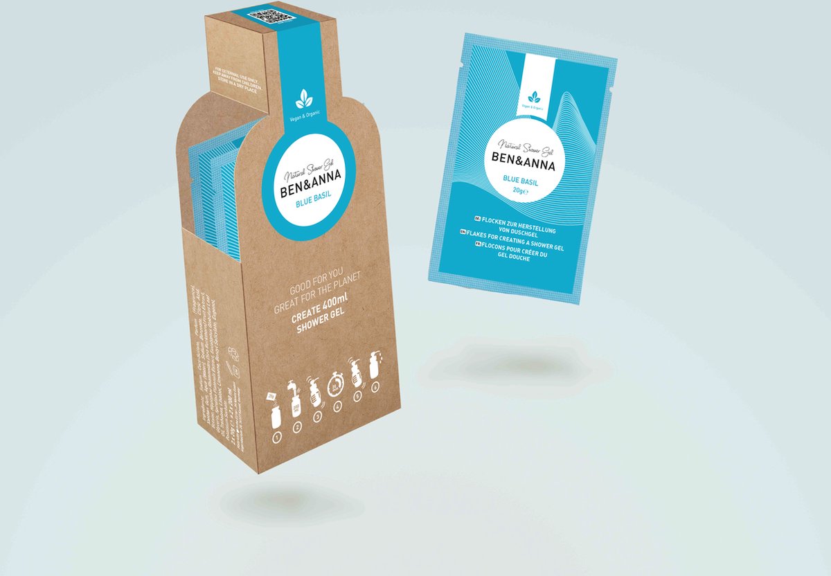 Ben & Anna Bodycare Shower Gel Flakes Blue Basil