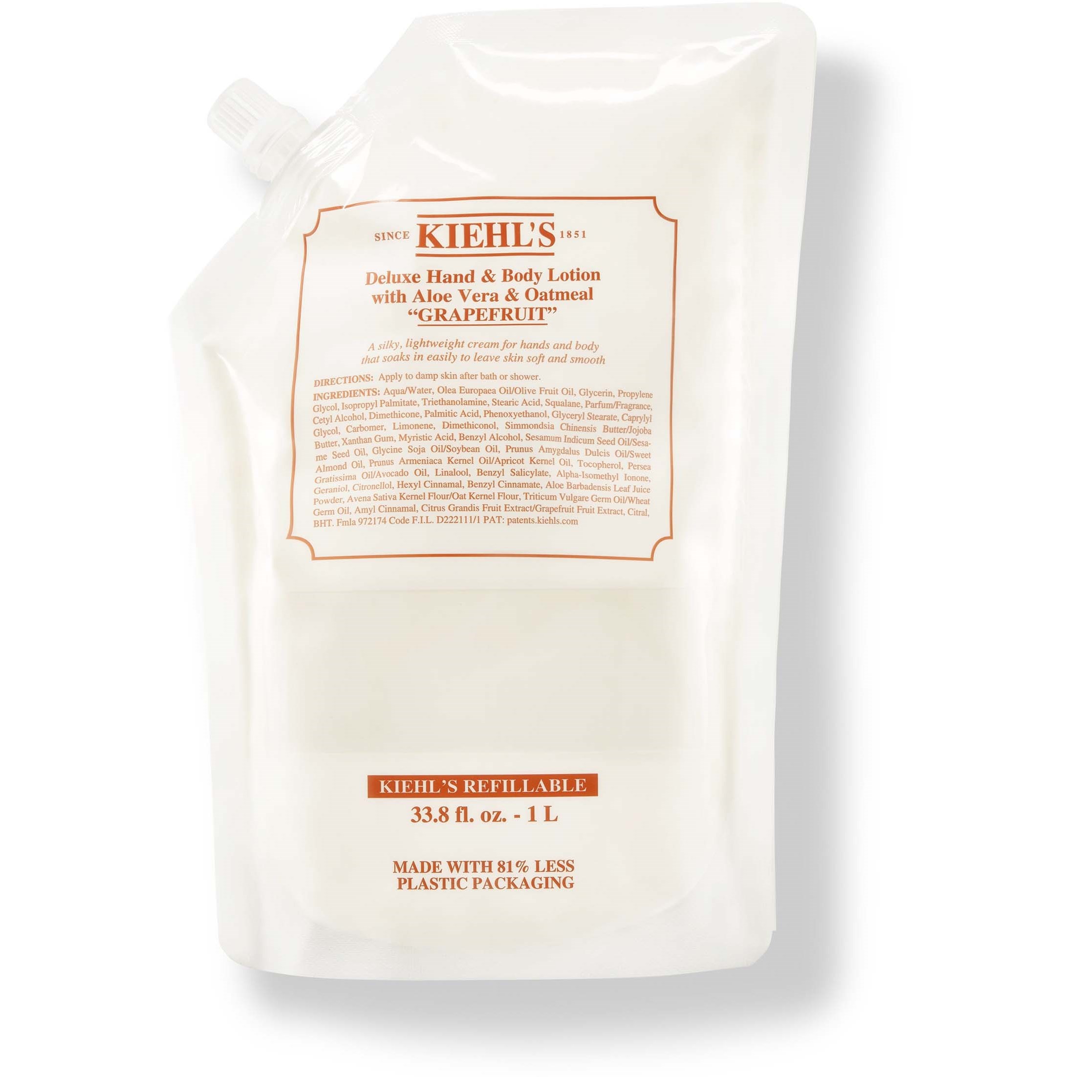 Kiehl's Hand and Body Lotion Grapefruit Refill 1000 ml
