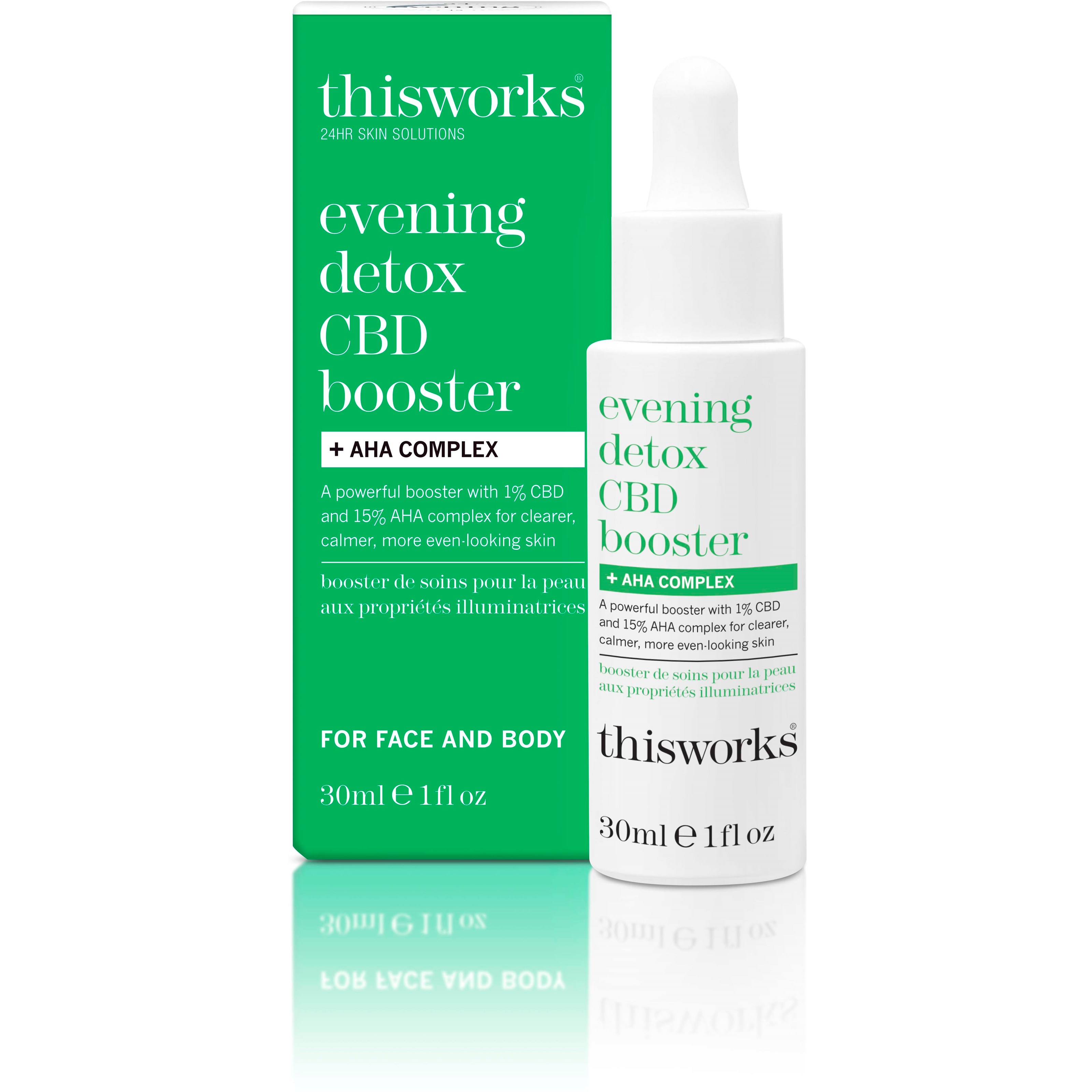 this works Evening Detox CBD Booster + AHA 30 ml